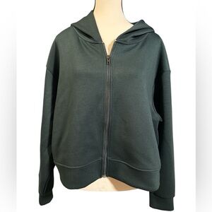 a new day Green Crop Sweatshirt with Hood and Zipper